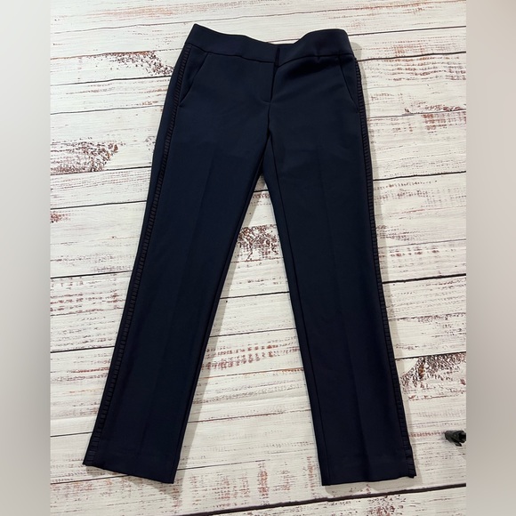 Loft Marissa pant with ribbon trim size 00 navy - Picture 2 of 8
